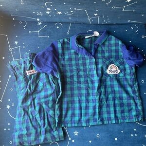 Vintage 70s-80s Hang Ten Child's Plaid outfit size large